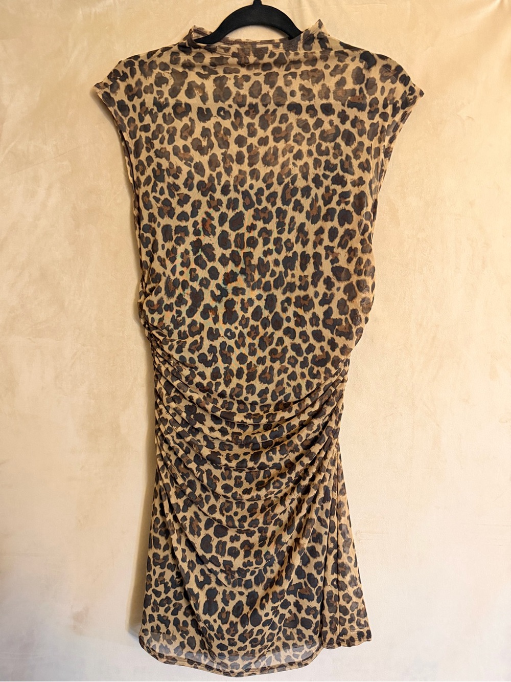 Abercrombie & Fitch Leopard Print Ruched Mini Dress - Brown/Black